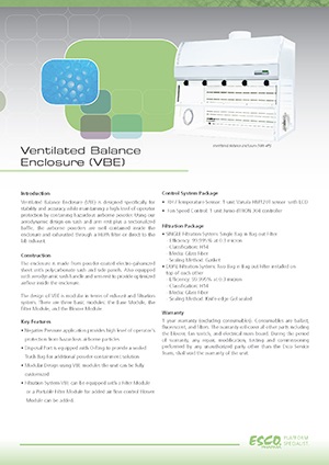 Ventilated Balance Enclosure Sell Sheet​ (English)​